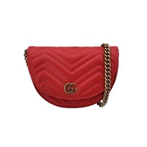 Gucci Leather Crossbody Bag GG Marmont